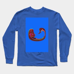 Abstract Duck - Blue Long Sleeve T-Shirt